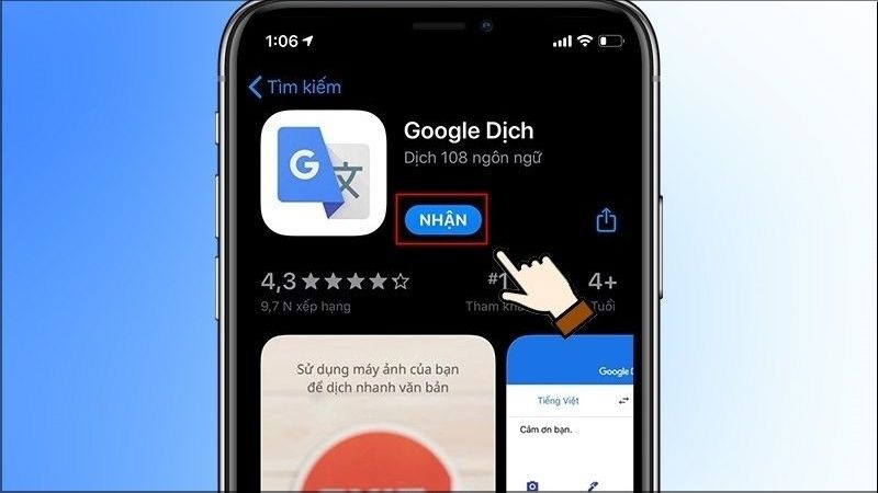 Google Translate trên Appstore